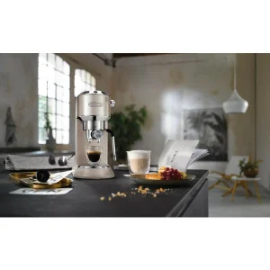 Acheter 👏 De Longhi Dedica Arte EC885.BG Machine à Espresso Porte-filtre Beige – Machine A Cafe Porte Tamis 💯 9