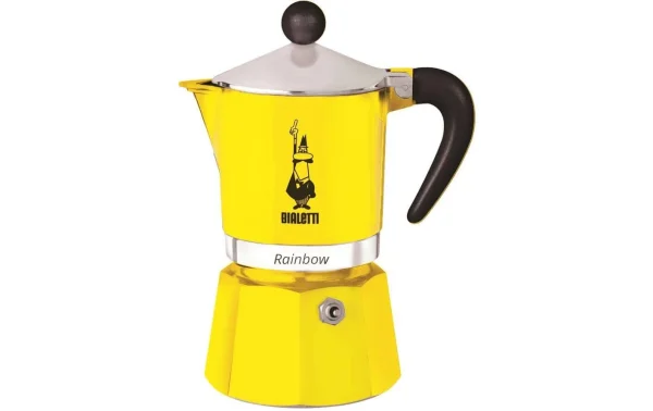 Vente flash 💯 Bialetti Cafetière Italienne Rainbow 3 Tasse, Jaune – Pot à Espresso 💯 1