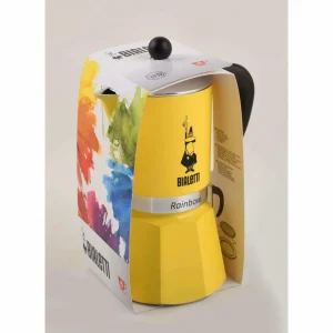 Vente flash 💯 Bialetti Cafetière Italienne Rainbow 3 Tasse, Jaune – Pot à Espresso 💯 7