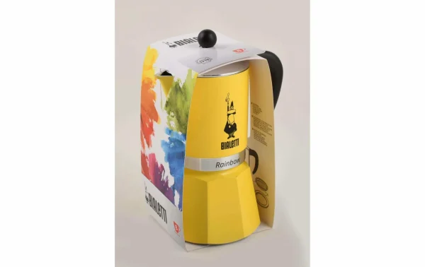 Vente flash 💯 Bialetti Cafetière Italienne Rainbow 3 Tasse, Jaune – Pot à Espresso 💯 3