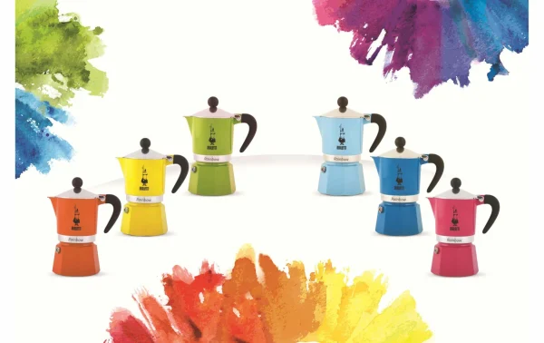 Vente flash 💯 Bialetti Cafetière Italienne Rainbow 3 Tasse, Jaune – Pot à Espresso 💯 4