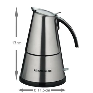 Grosses soldes ✨ Rommelsbacher Cafetière Italienne 20.EKO 364/E 4 Tasse, Argenté – Pot à Espresso 👏 7