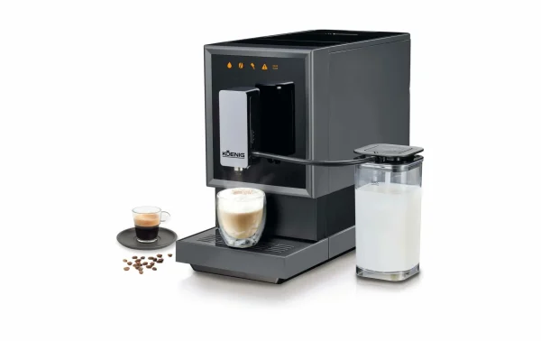 Vente flash 🌟 Koenig Machine à Café Automatique Finessa Cube Milk Plus Gris, Noir – Machines à Café Automatiques 😍 1